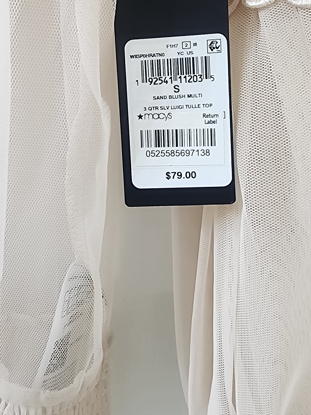 Macy's Sheer Lace-Trim Blouse in Beige - Picture 6 of 11